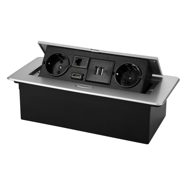Cross-border export hidden EU EU German standard power multimedia desktop socket embedded USB hdmi desktop socket