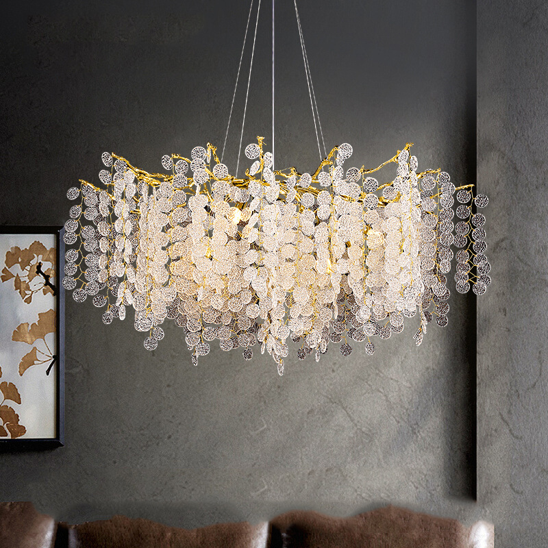 Cross-Border Amazon Crystal Lamp Living Room Modern Dining Room Atmospheric Bedroom Personality American European French Villa Chandelier Specification drawing