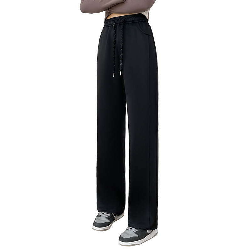 垂感华棉阔腿裤女春秋新款宽松显瘦窄版直筒裤高腰百搭休闲运动裤详情图5