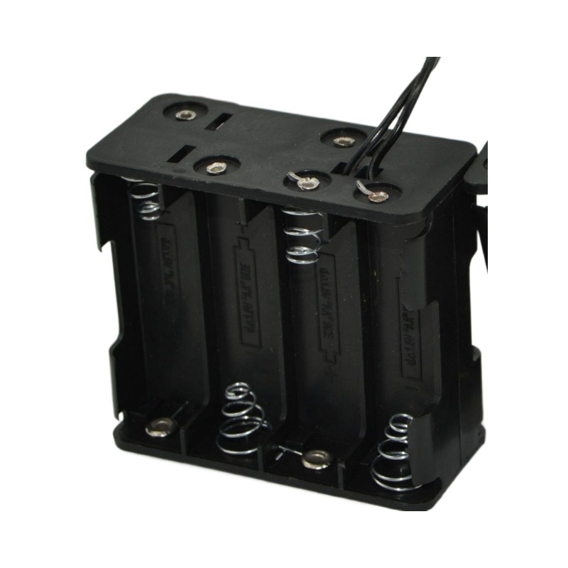 8*AA 12V 5-cell 8-cell battery holder, double-sided 4+4 with DC plug cable, 5-cell 8-cell battery box, back-stacked Item Picture