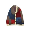 Cardigan sweater, men's Hong Kong-style ins color block loose woolen coat, couple's autumn and winter trendy casual knitted sweater Item Picture