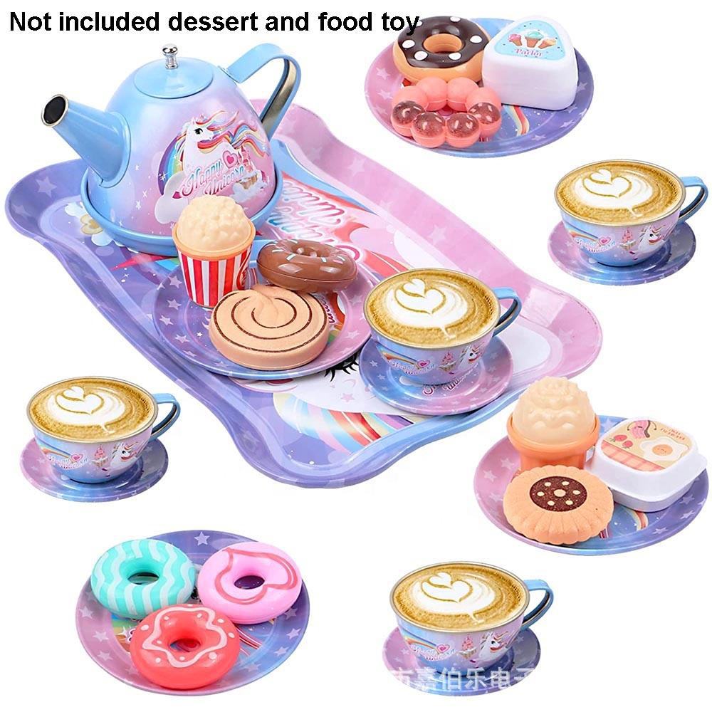 儿童仿真饼干甜甜圈独角兽茶具套装模拟下午茶厨房套装过家家玩具详情图3