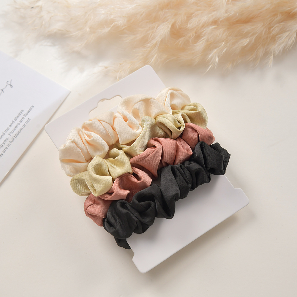 The new Ins-style French satin hair band is a versatile basic silk-like hair tie and a sweet girl's small intestine hair band details Picture