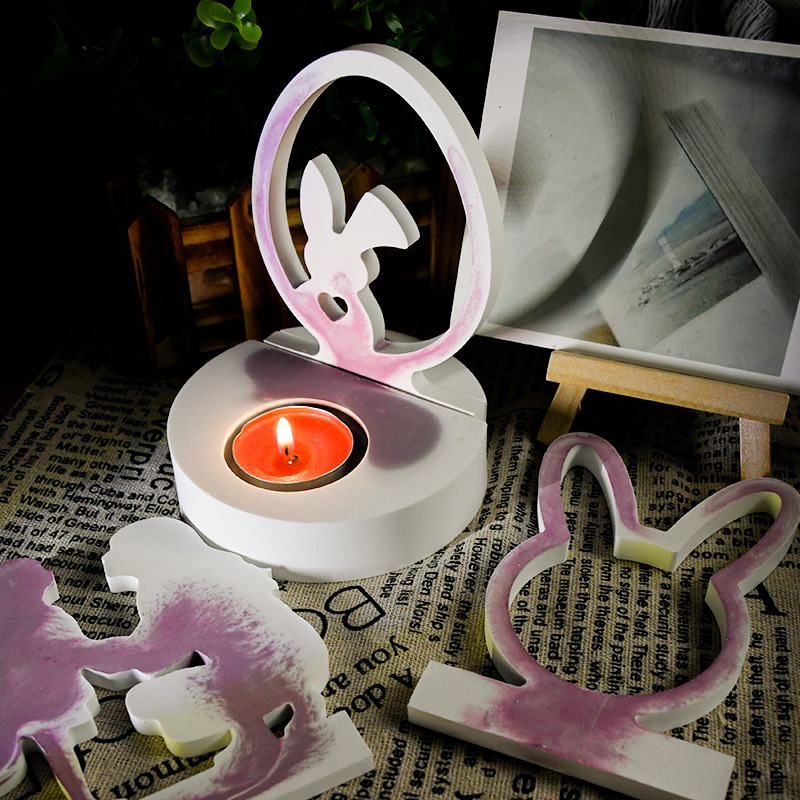diy epoxy resin mold, three-dimensional aromatherapy candle, candlestick, resin silicone mold, home decor, cross-border Specification image
