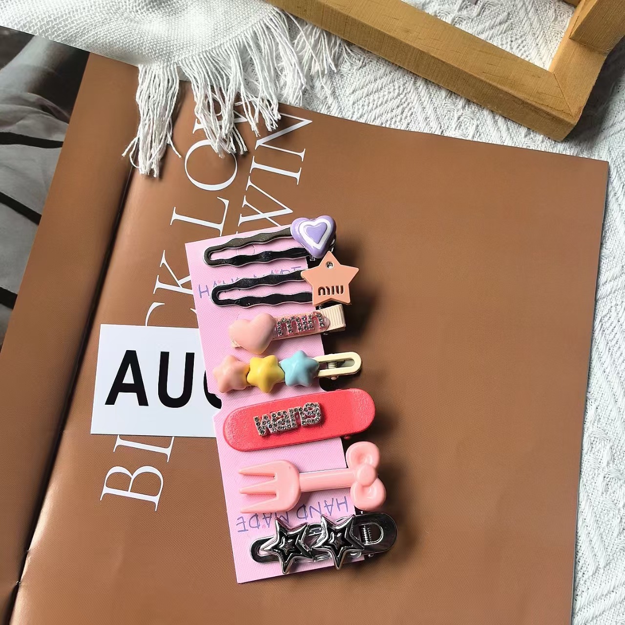 2023新款y2k星星发夹女侧边刘海夹甜酷多巴胺一字夹子 小发卡头饰详情11