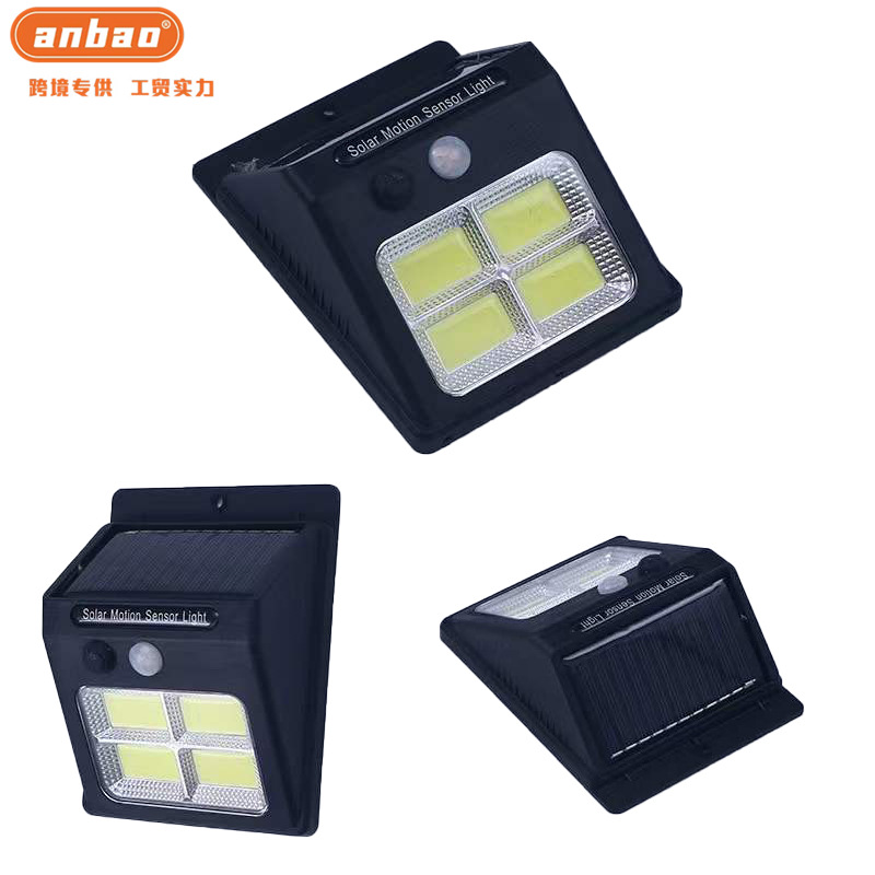 Outdoor courtyard lamps, wall lamps, outdoor fences, courtyard household street lamps, COB human body sensor solar charging wall lamps