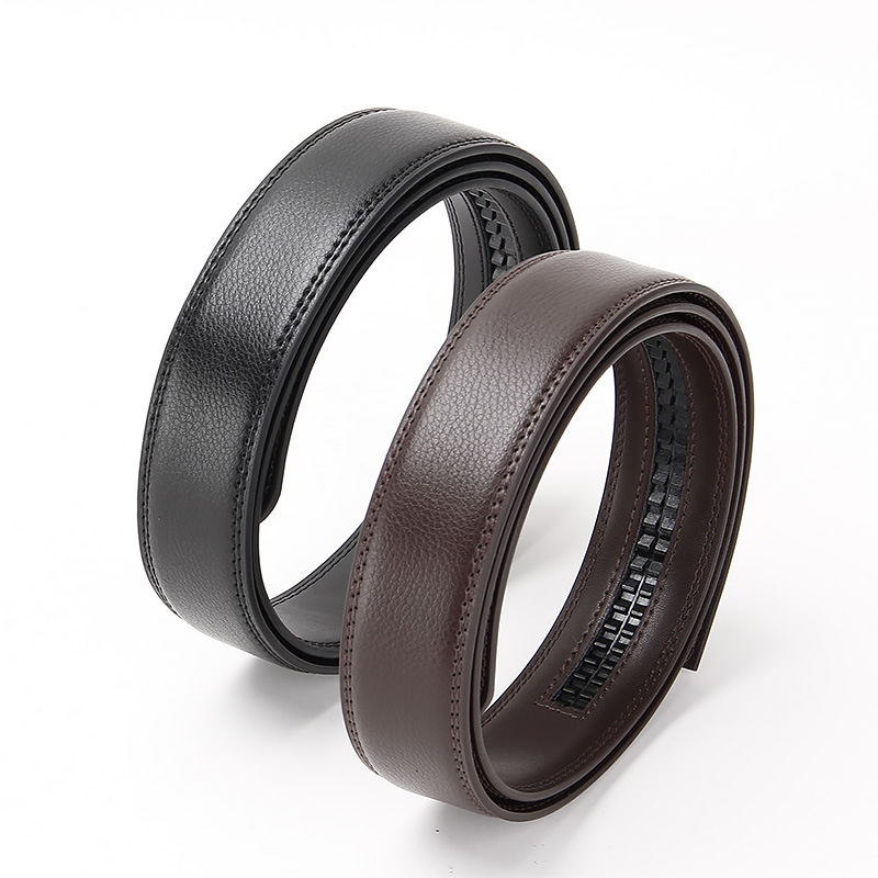 Factory Wholesale Two Layers Of Cowhide Belt To Make Belt Body Leather Belt Belt Automatic Buckle Belt Strip details Picture