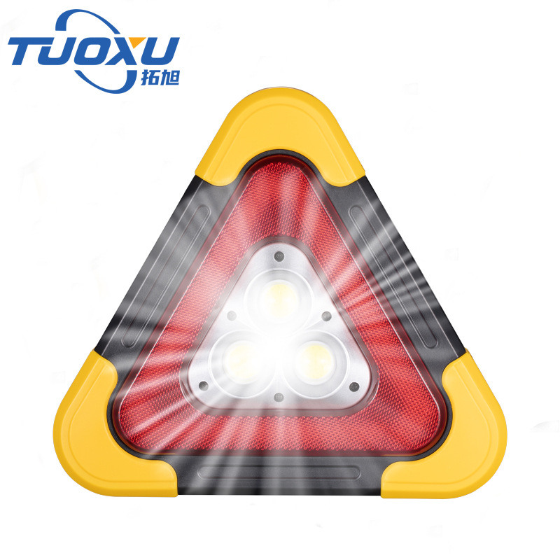 三角警示灯太阳能充电LED多功能车载警示牌手提爆闪三角警示灯详情图2