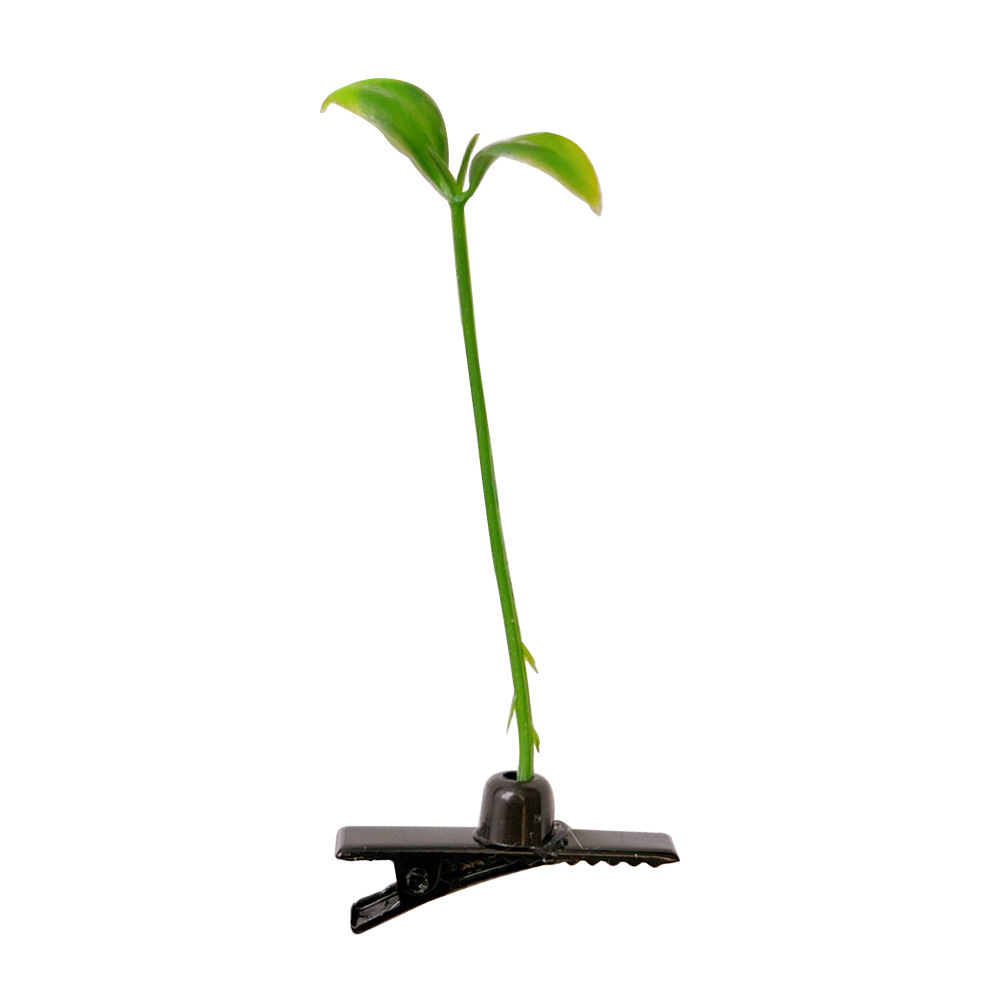 Funny green grass hair clip bean sprout head long grass small hair clip head small clip selling cute top clip Item Picture