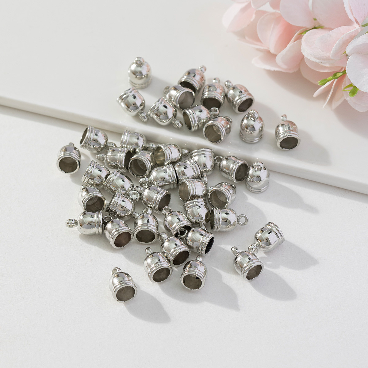 Plastic Uv Electroplated Tassel Cap Cap Semi-Beaded Cap Handmade Diy Accessories Bell Cap 8230