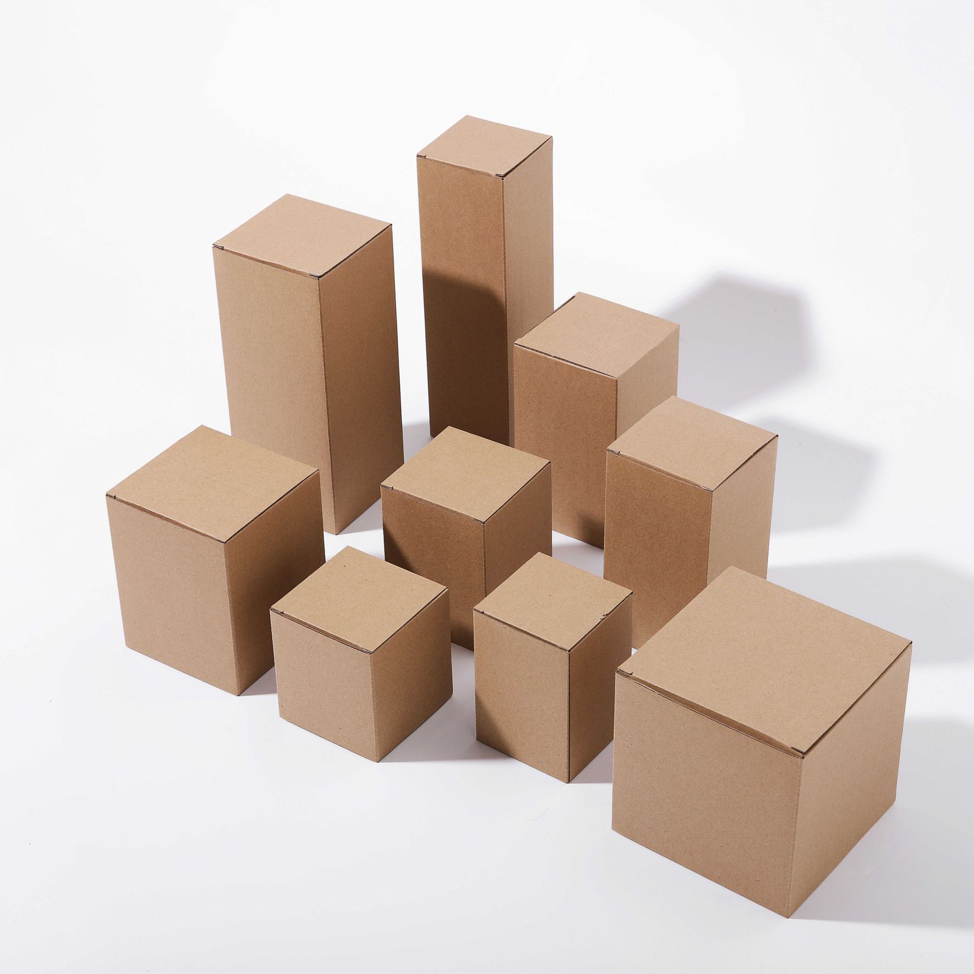 现货通用牛皮纸盒 三层瓦楞包装盒 产品外包装正方形长方形扣底盒