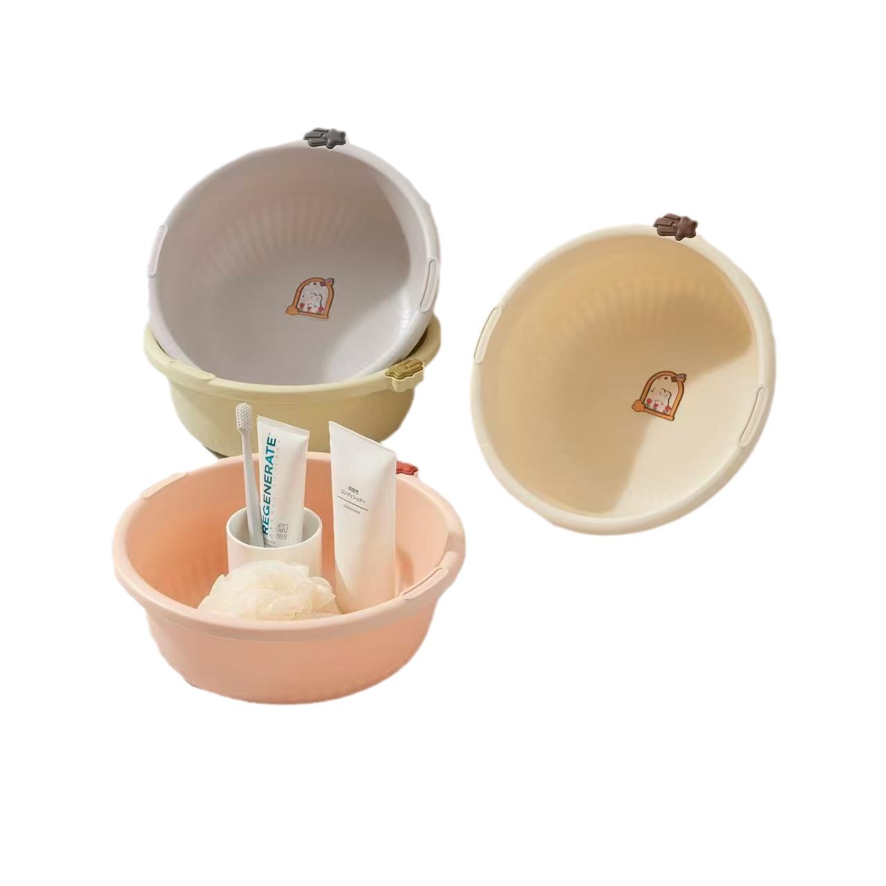 脸盆/可折叠脸盆/塑料洗脸盆/304不绣钢盆旧盆/不锈钢盆白底实物图