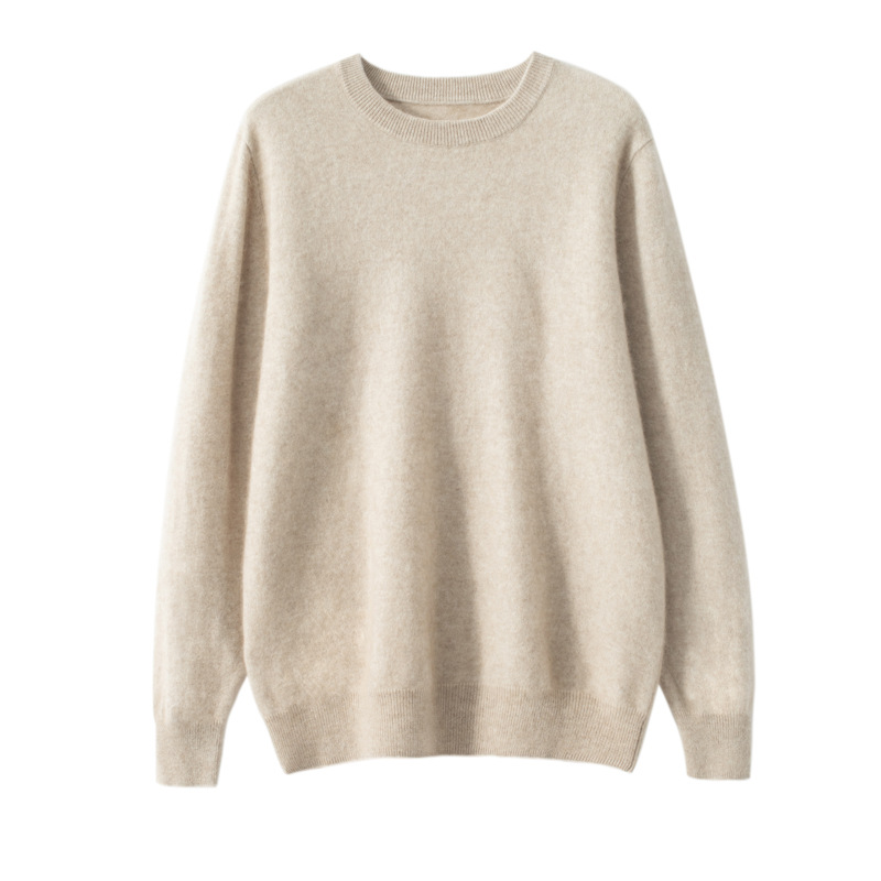 Men's basic cashmere sweater for autumn and winter 24, round-neck loose long-sleeved pullover, casual wool knitted base layer Item Picture