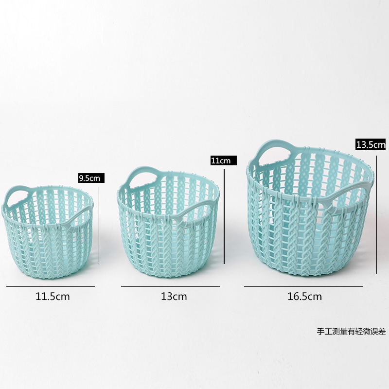 Small Basket Wholesale Ins Desktop Plastic Storage Round Basket Home Storage Basket Portable Storage Frame One Piece details Picture