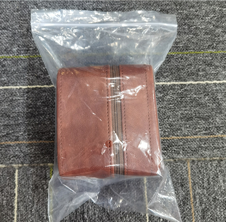 跨境亚马逊荔枝纹手表盒带拉链商务皮革手表收纳包防磨手拿手表盒详情14