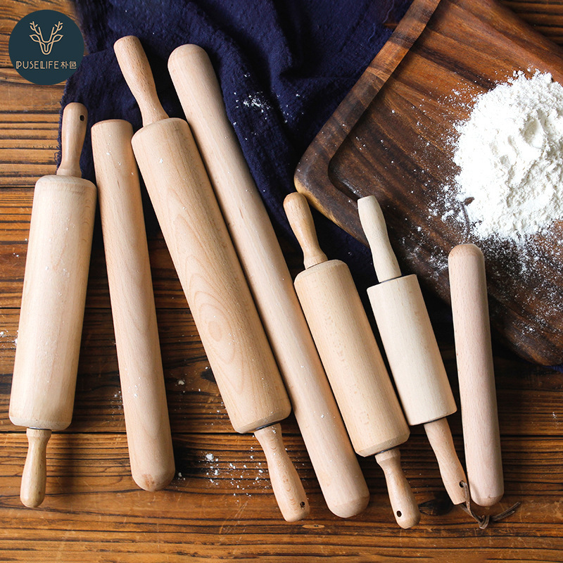 Beech wood rolling pin, wooden rolling pin, rolling dough, baking tools, dumpling wrapper roller, rolling pin, roller, dough rolling pin