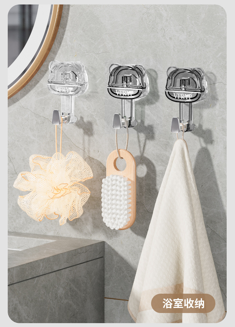 浴室吸盘挂钩无痕免打孔真空强力承重粘钩厨房卫生间门后挂钩详情13