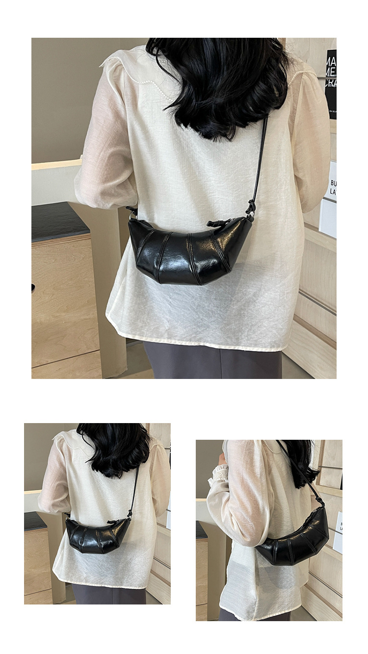 跨境外贸牛角包女包新款潮简约时尚斜挎饺子包百搭单肩箱包皮具男士手提包详情13