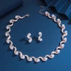 Aliexpress's best-selling exquisite pearl and rhinestone necklace and earring set, simple and versatile collarbone chain, neck chain, evening dress accessories details Picture
