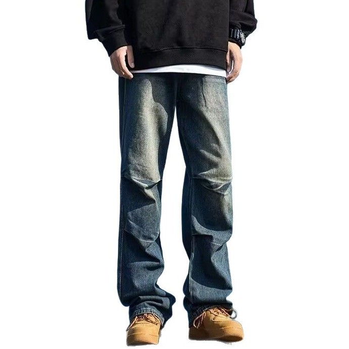 Custom-made 2025 summer new style American retro jeans for men full figure