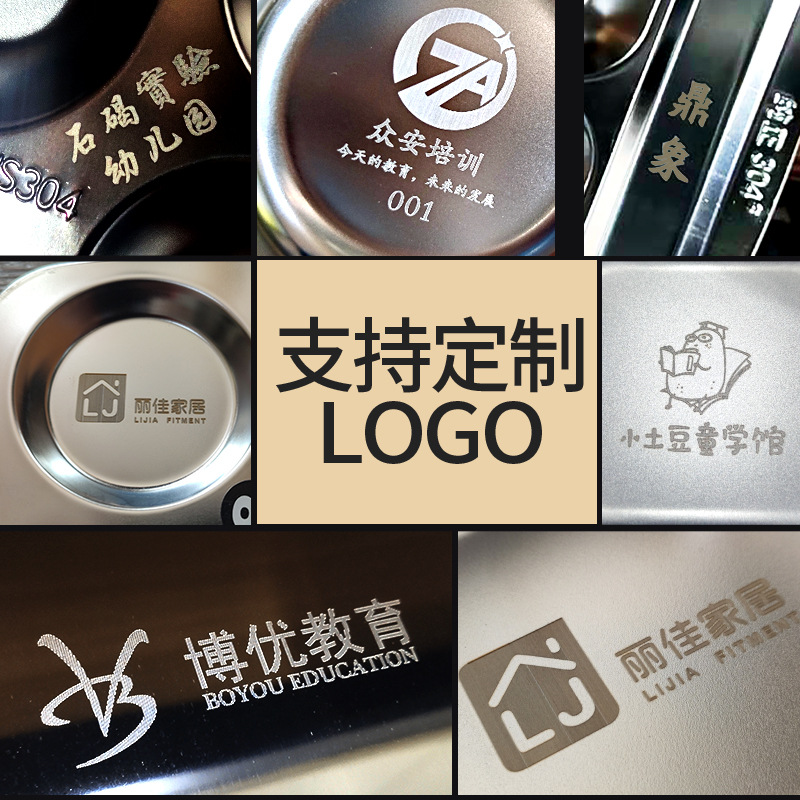 304 stainless steel plates, Chinese children's fast food plates for canteens, adult vegetable plates, thickened square compartments for students Application Scenario