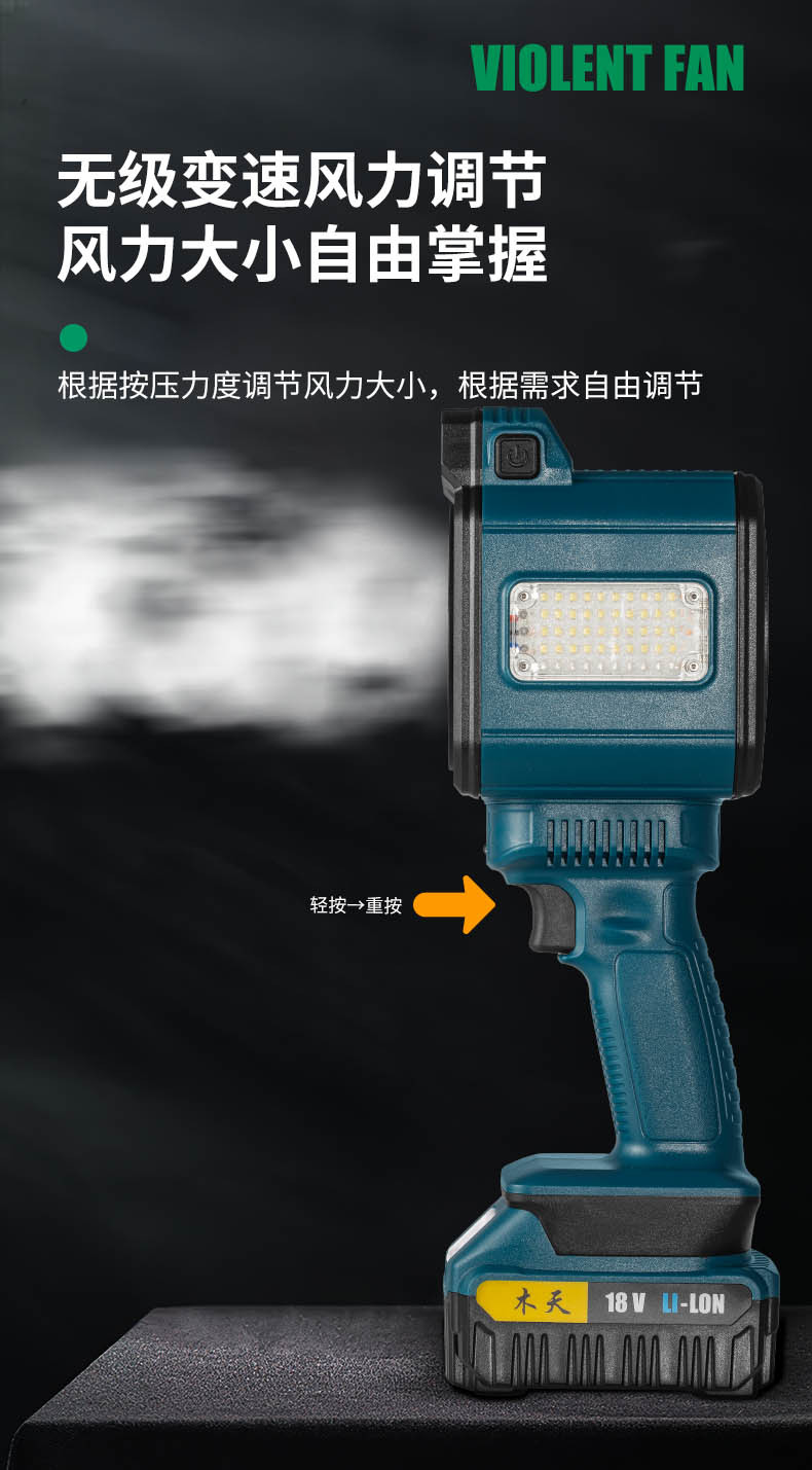 跨境工业吹灰涡 轮 暴力风扇吹风吹雪吹灰助燃多扇叶照明暴力风扇详情12