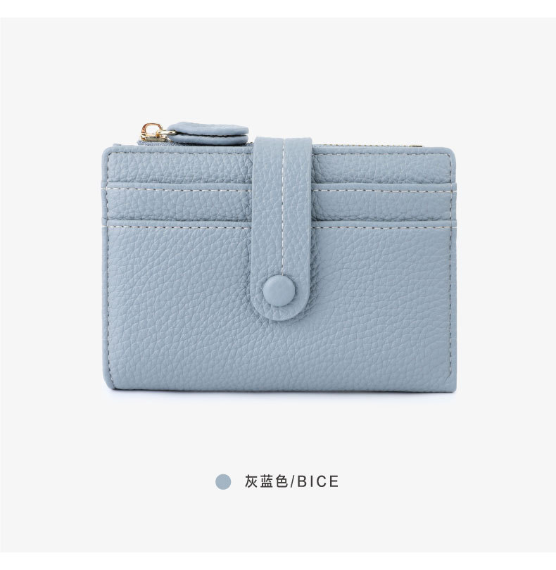 New rfid anti-theft money swiping bag with multiple slots, short design for women, lychee pattern, wholesale wallet pic 41