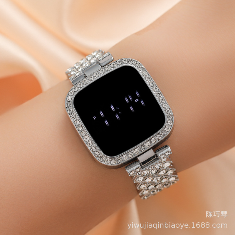 Cross-border new European and American fashion trend wristwatch, steel band bracelet watch, fashionable LDE women's diamond watch Specification image
