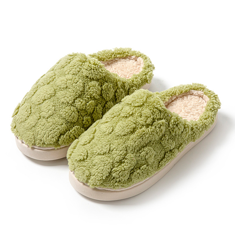 In-stock cotton slippers for women to wear indoors in winter, with soft soles for warmth and anti-slip. Trendy couple cotton slippers for men Item Picture