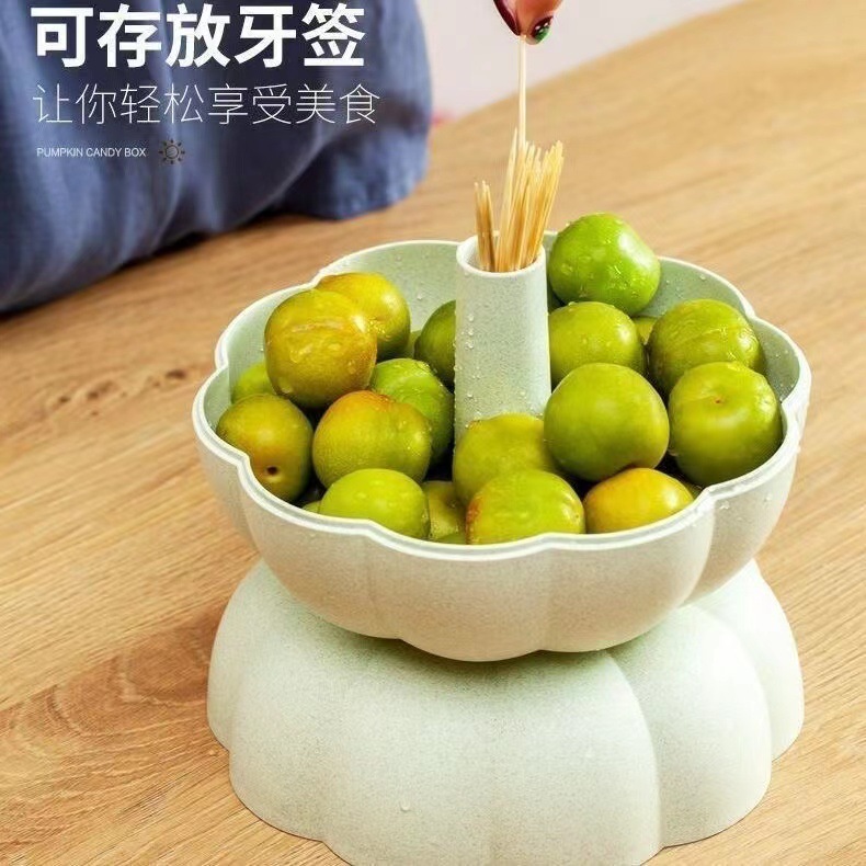 Pumpkin candy box, home living room dried fruit plate with compartments and LIDS, popular online fruit plate, creative, personalized and fashionable storage box Specification image
