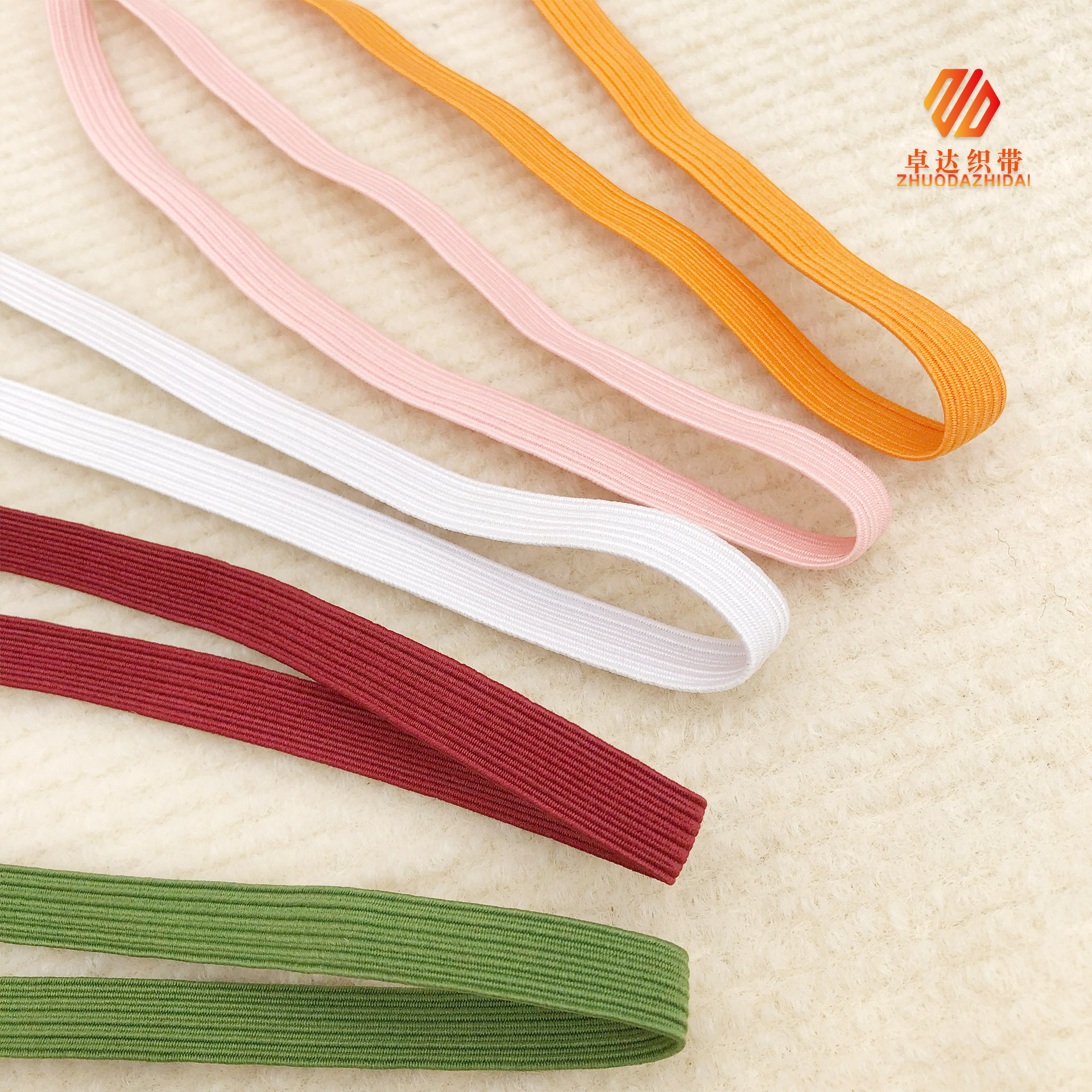 Spot 347 Color 0.3~1Cm Zouma Elastic Polyester High Elastic Rubber Rain Gear Rubber Band Polyester Bag Flat Webbing Specification drawing