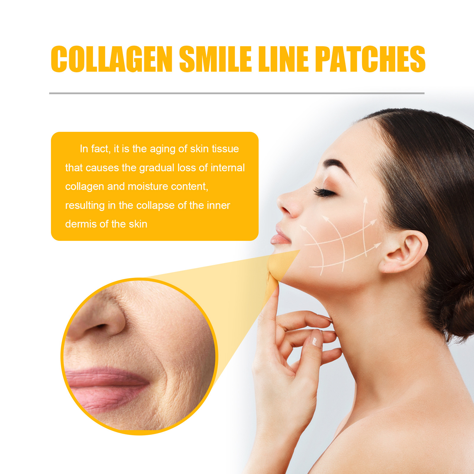 Jaysuing Collagen Smile Line Patch Facial Smile Line Lifts And Tightens Skin To Lighten And Smooth Wrinkles Specification drawing