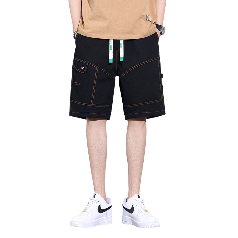 Large Size Cotton Shorts Men 2023 Summer New American Cargo Quarter Pants Loose Casual Plus Fat Straight Leg Pants Item Picture