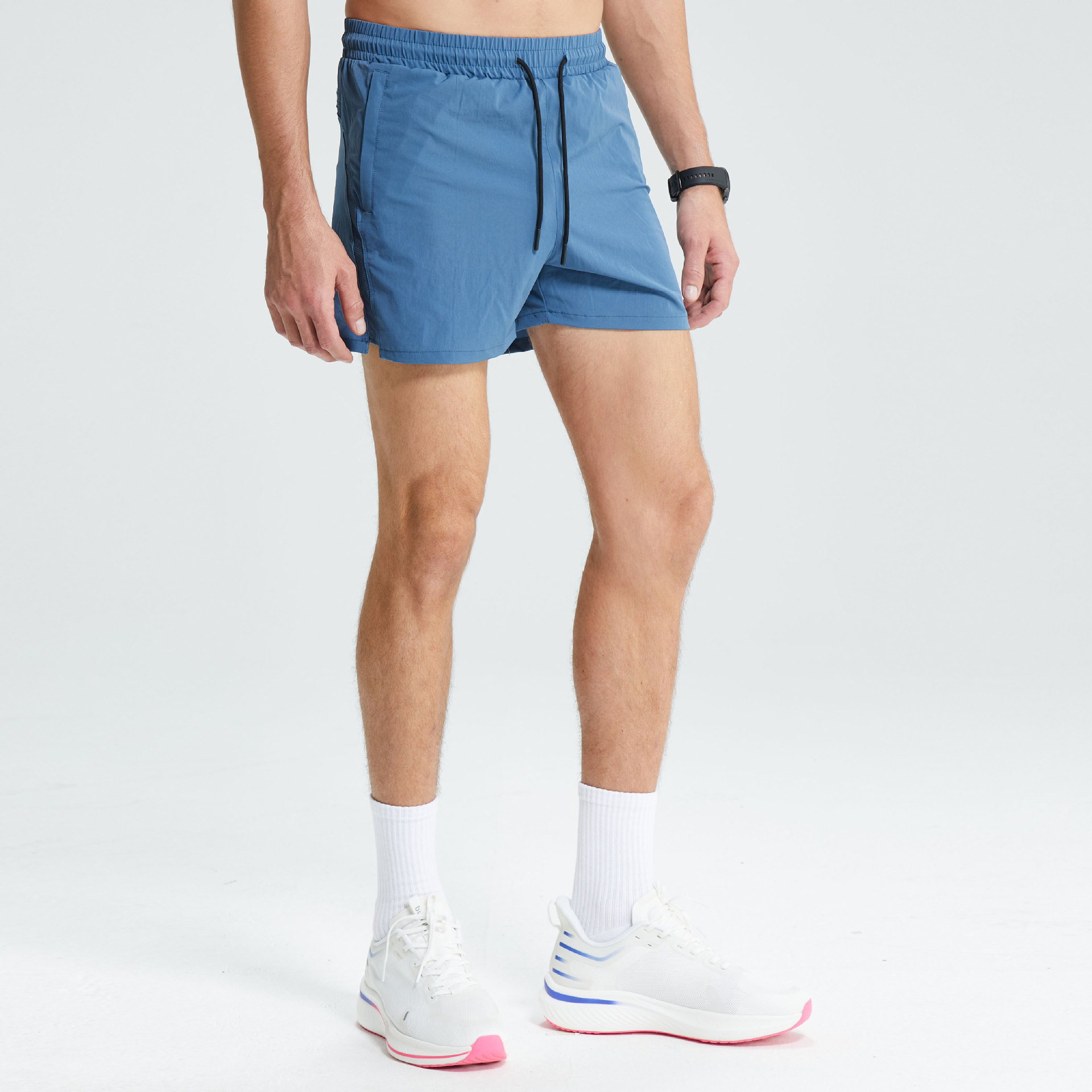Solid color quick-drying running shorts training pants details Picture