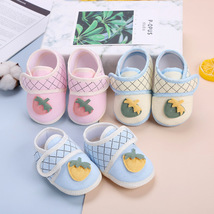 春秋季婴儿鞋子软底学步鞋子棉布0-12个月女单小宝宝地板袜子鞋