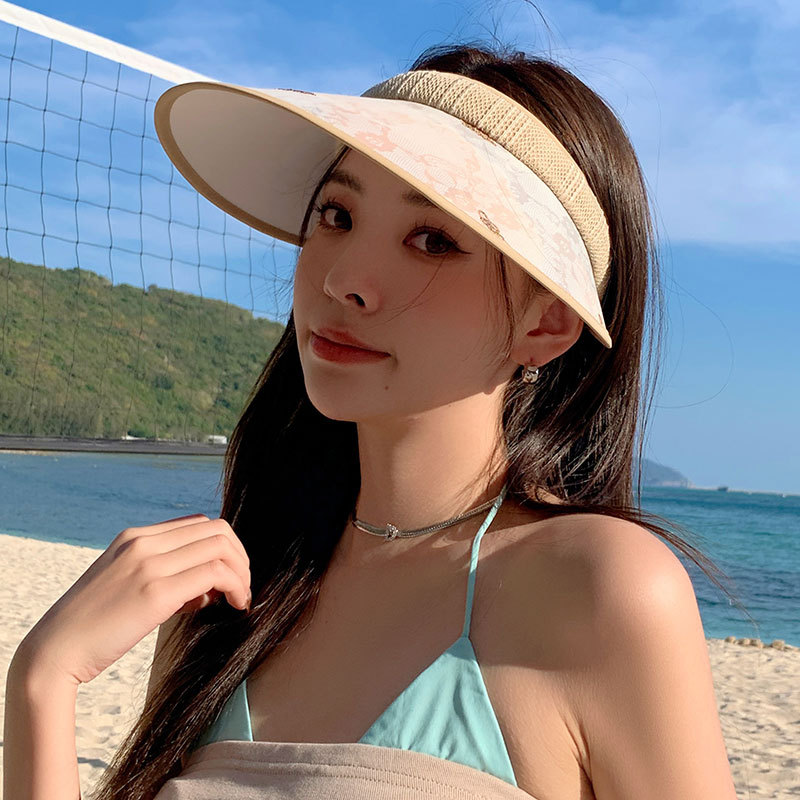 Sun protection and shading hats for women, summer wide-brimmed sun protection hairpin cap, overhead cap, outdoor popular cooling hat trend details Picture