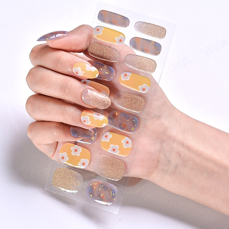 Black technology UV light therapy nail patches, ice-penetrating nail oil glue, gel nail art patches, accessories wholesale, semi-cured nail plates Specification image