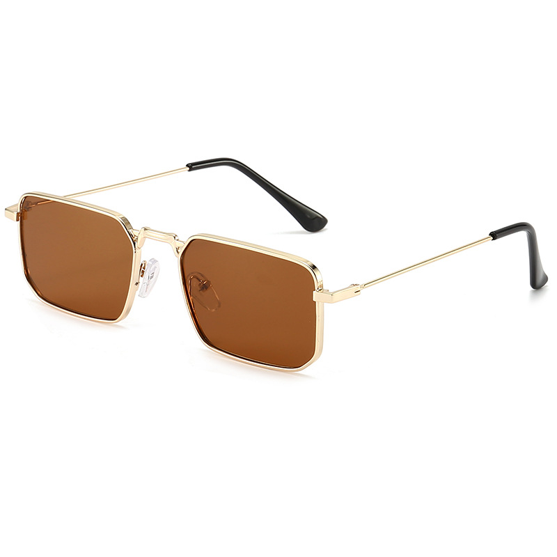 New square-framed men's sunglasses from Europe and America, hip-hop ins Hong Kong-style sunglasses, fashionable and trendy metal sunglasses for women Specification image