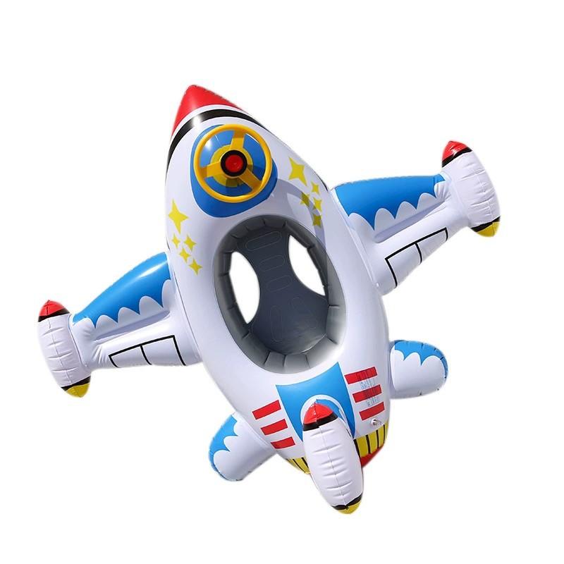 Amazon Water Gun Children's Seat Baby Water Toy Swim Ring Cartoon Steering Wheel Inflatable Airplane Seat Ring Item Picture