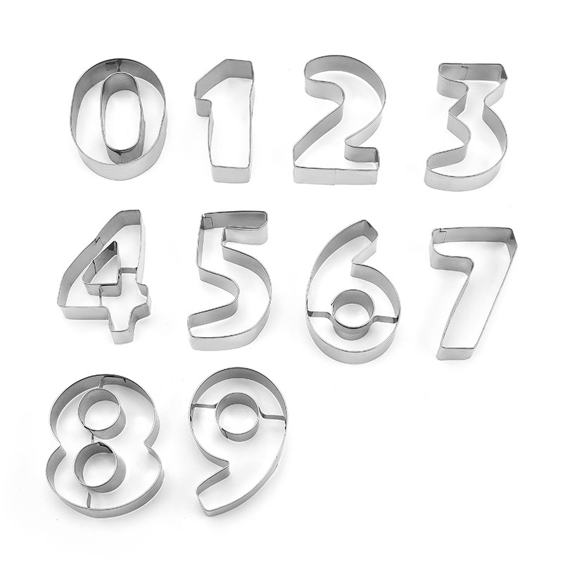 Stainless Steel 6-Piece Children's Complementary Food Digital Cookie Mold Cake Mold Cookie Mold Item Picture
