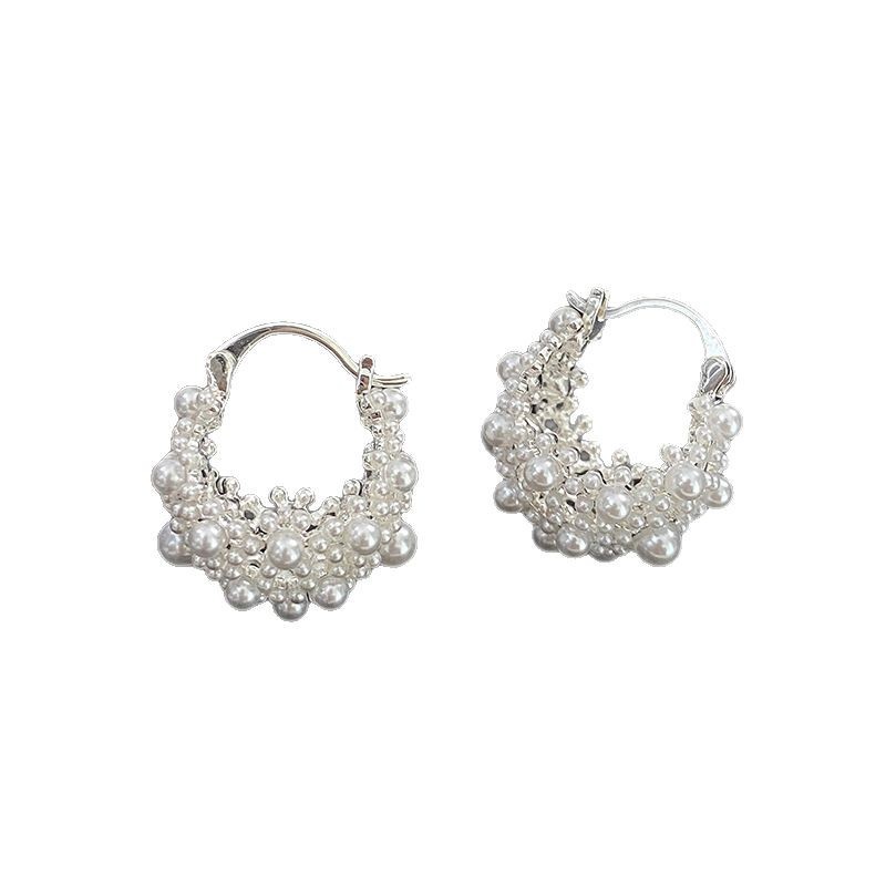 耳夹/蚊香盘耳夹/饰品/磁吸耳饰/珍珠耳夹白底实物图