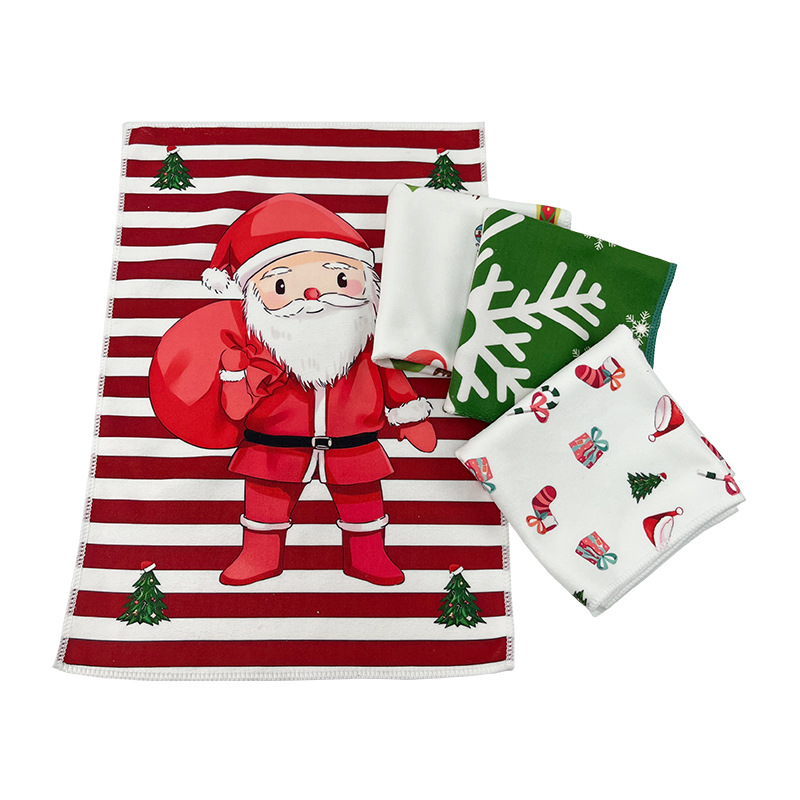 Christmas Gift Towel 32*45 Microfiber Printed Absorbent Face Towel Halloween Kitchen Hand Towel Custom Item Picture