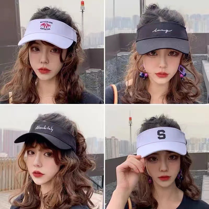 Empty Top Hat Female Summer Sun Sun Hat Korean Version Students All Wear No Top Cap Net Red Fashion Visor details Picture