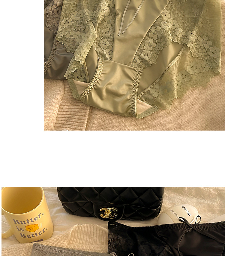 高腰大码女士内裤女胖MM200斤ins纯欲风包臀透气性感蕾丝边三角裤详情14