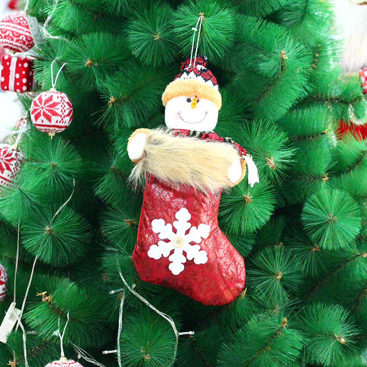 Christmas Decorations Long Fluffy Imitation Leather Christmas Stocking Gift Bag Candy Bag Gift Bag Christmas Tree Pendant Specification drawing