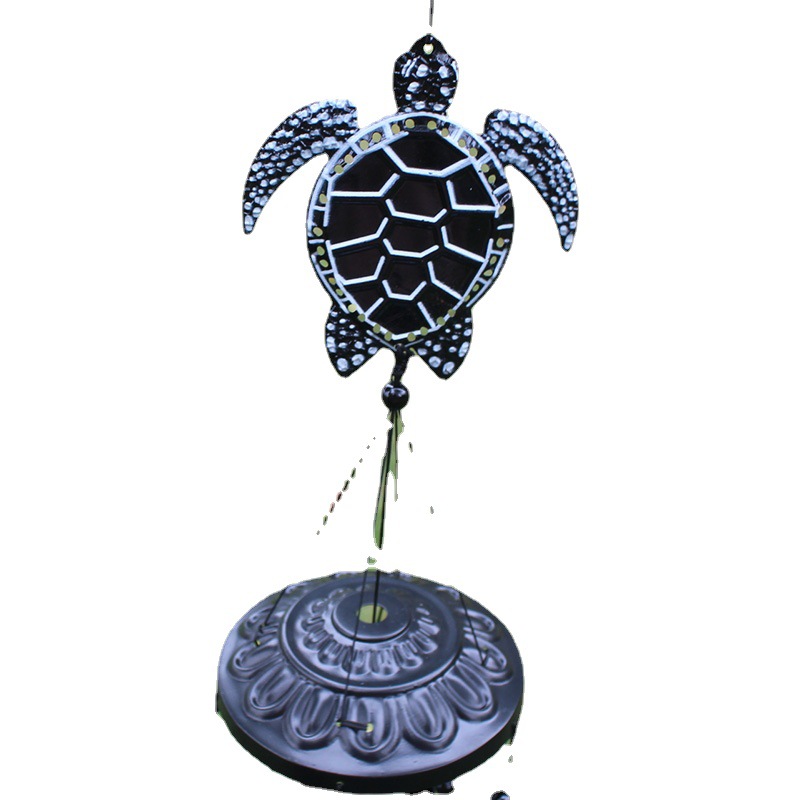 Metal Vintage Turtle Wind Chimes Hanging Ornaments Balcony Garden Decorative Gifts Creative Bells Black And White Spot Patterns Cross Borders Item Picture