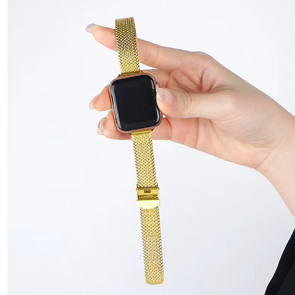 Suitable for apple watch7/SE/6/5/4/321 stainless steel wheat ears with woven texture metal straps Specification image