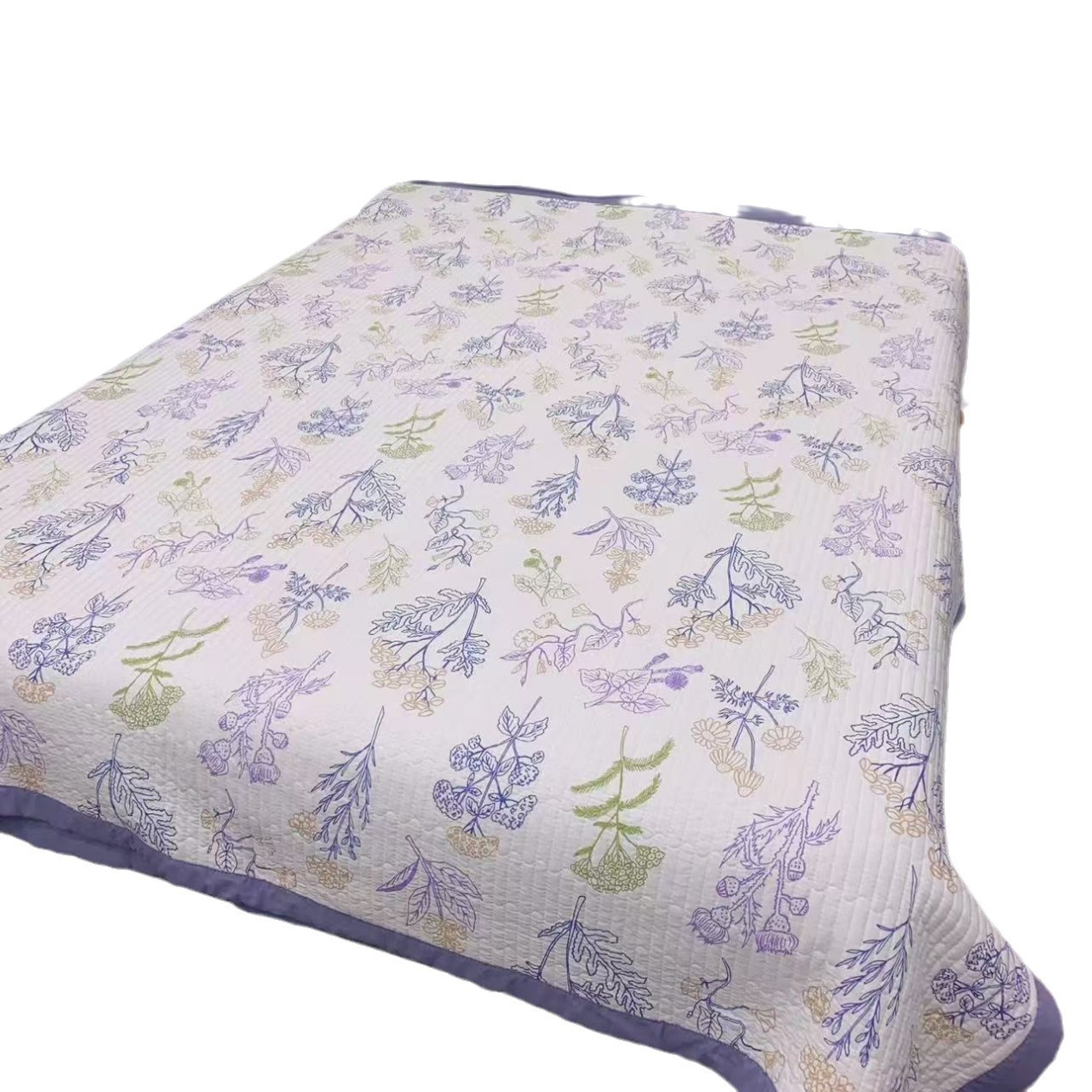 Class A Skin Friendly Three Layer Quilted Cotton Quilted Bed Cover Washing Machine Wash Not Easy To Fade Washed Cotton Tatami Bed Cover Item Picture