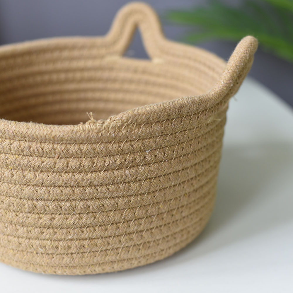 Storage Basket Wholesale Cotton Basket Woven Basket Rattan Cat Ear Round Net Red Storage Basket Manufacturers Direct Sales Basket Specification drawing