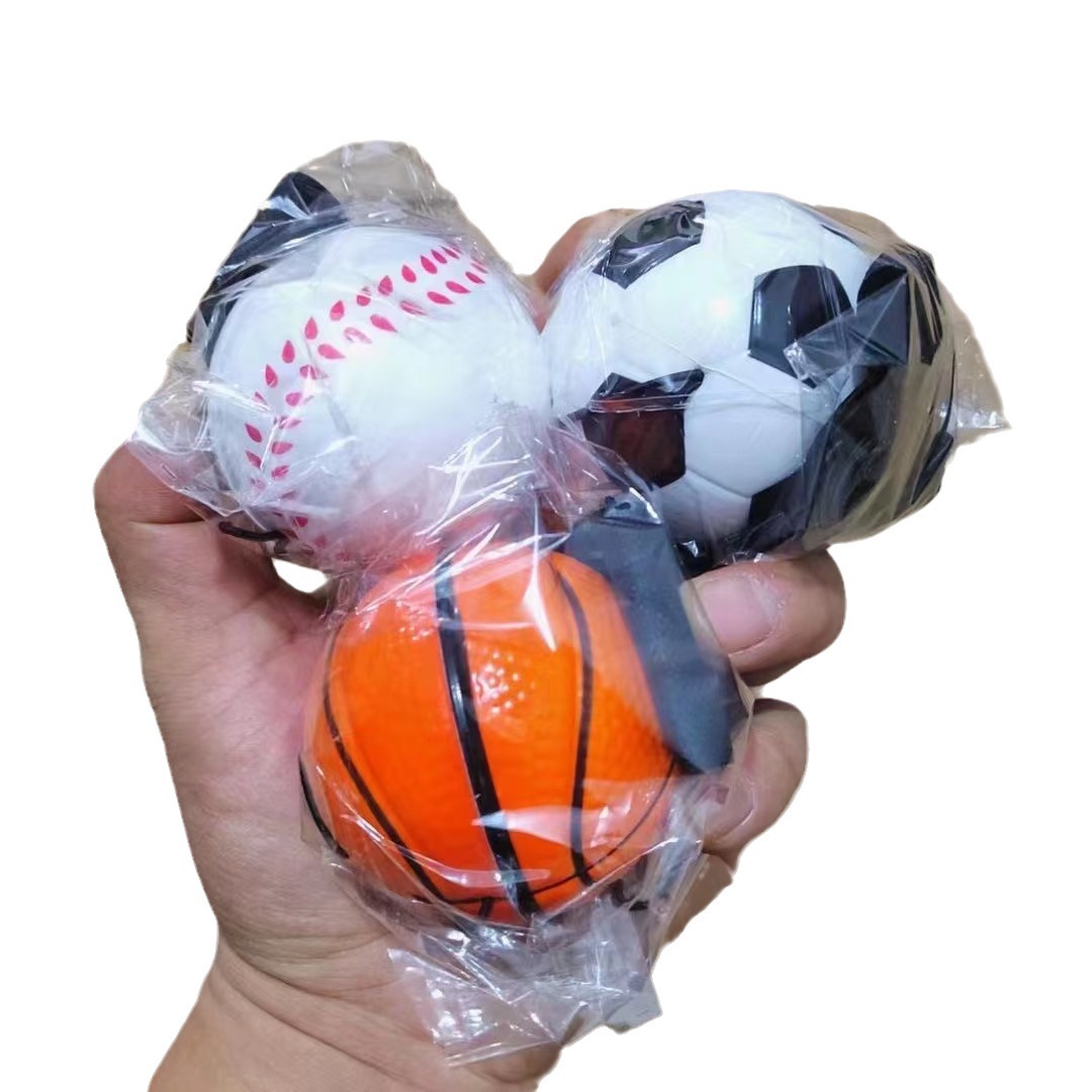 Pu High Elastic Old Man Fitness Exercise Artifact Hand Throwing Elastic Ball Wrist Elastic Ball Creative Rebound Football Basketball Play Item Picture